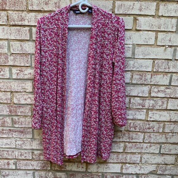 Lands' End Sweaters - Lands End Ditsy Floral lightweight sweater Womens Size M Soft Stretch Pink